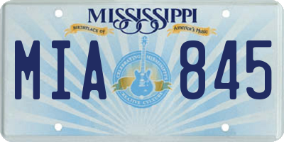 MS license plate MIA845