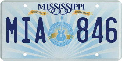 MS license plate MIA846