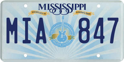MS license plate MIA847
