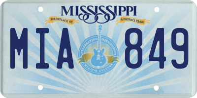 MS license plate MIA849