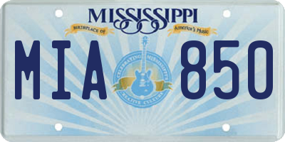 MS license plate MIA850