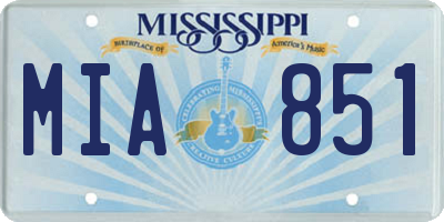 MS license plate MIA851