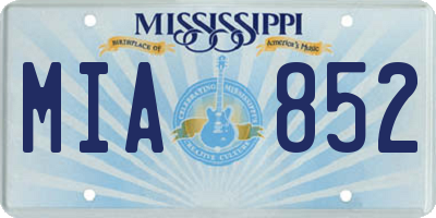 MS license plate MIA852