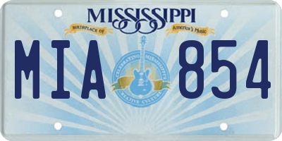 MS license plate MIA854