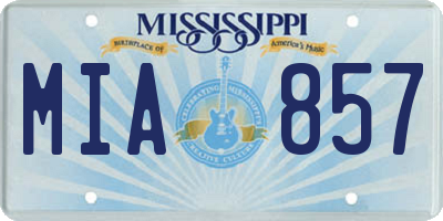 MS license plate MIA857