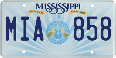 MS license plate MIA858