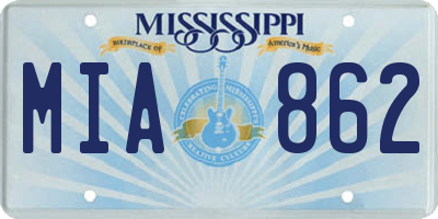MS license plate MIA862