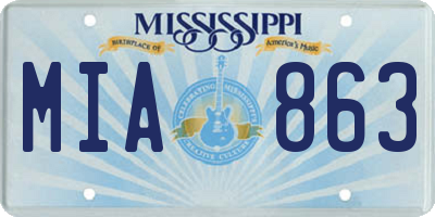 MS license plate MIA863