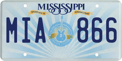 MS license plate MIA866