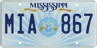 MS license plate MIA867