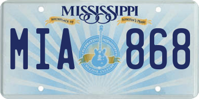 MS license plate MIA868