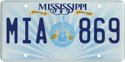 MS license plate MIA869