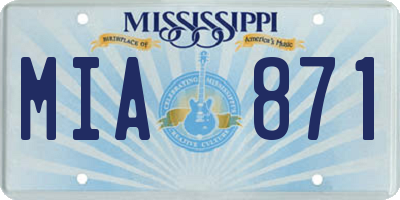 MS license plate MIA871