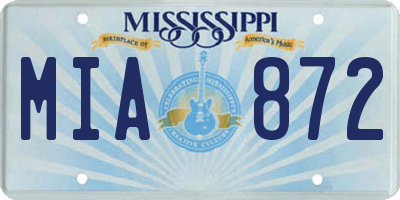 MS license plate MIA872