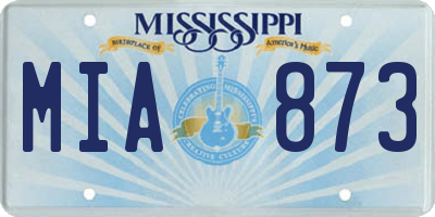 MS license plate MIA873