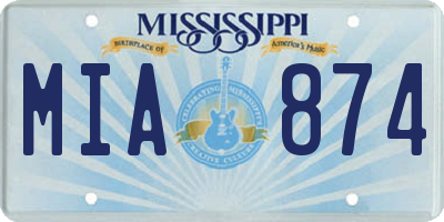 MS license plate MIA874