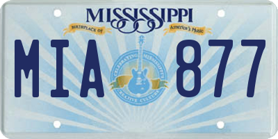 MS license plate MIA877