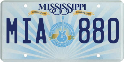 MS license plate MIA880