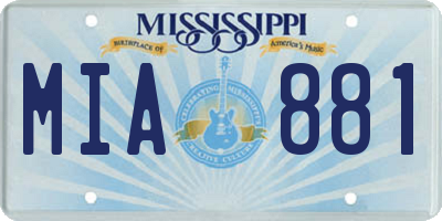 MS license plate MIA881