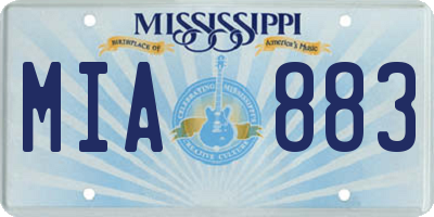 MS license plate MIA883