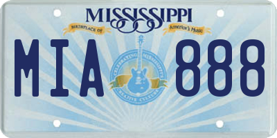 MS license plate MIA888