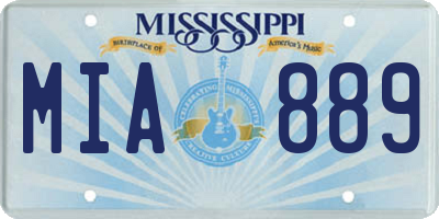 MS license plate MIA889