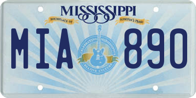 MS license plate MIA890