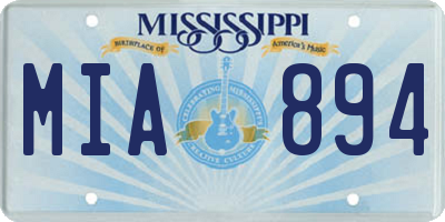 MS license plate MIA894