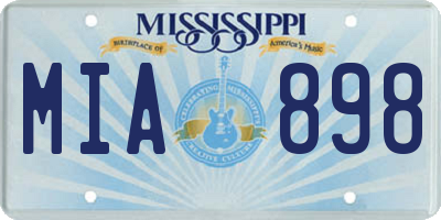 MS license plate MIA898