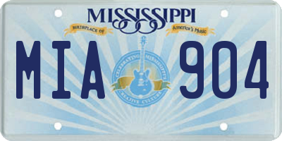 MS license plate MIA904