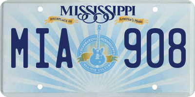 MS license plate MIA908