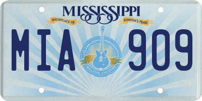 MS license plate MIA909