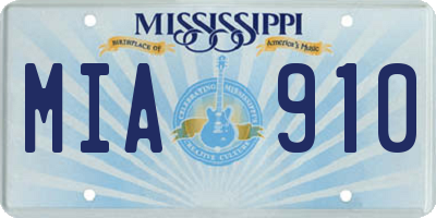 MS license plate MIA910