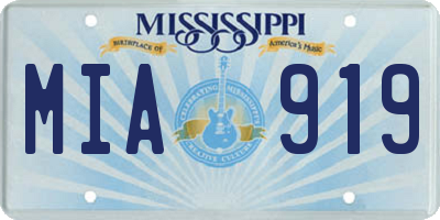 MS license plate MIA919