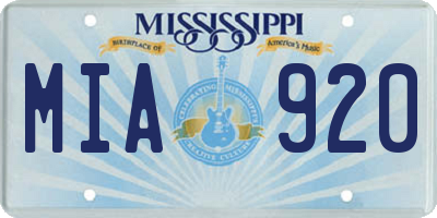 MS license plate MIA920