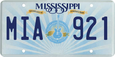 MS license plate MIA921