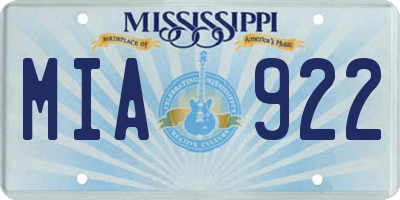 MS license plate MIA922