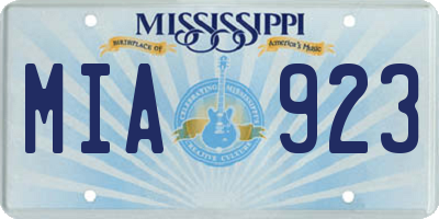 MS license plate MIA923