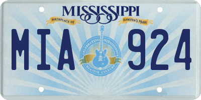 MS license plate MIA924