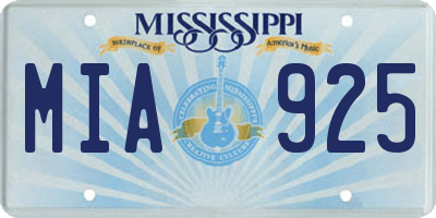 MS license plate MIA925