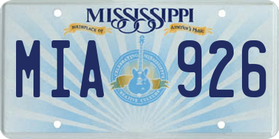 MS license plate MIA926