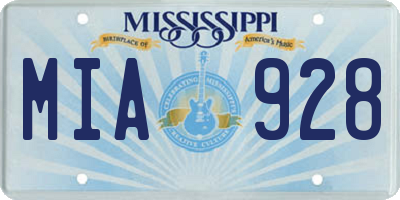 MS license plate MIA928