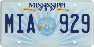 MS license plate MIA929