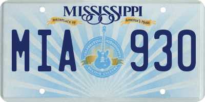 MS license plate MIA930