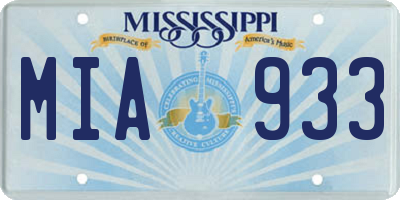 MS license plate MIA933