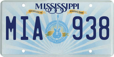 MS license plate MIA938