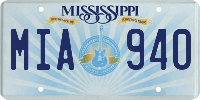 MS license plate MIA940