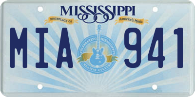MS license plate MIA941