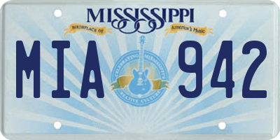 MS license plate MIA942