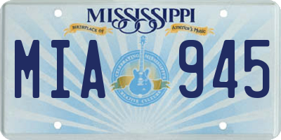 MS license plate MIA945
